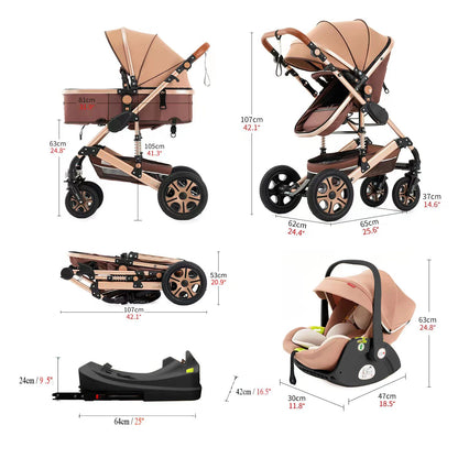 Baby Stroller Travel System with Car Seat Combo