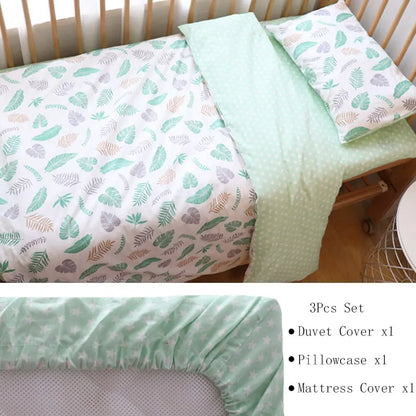 3-Piece Cotton Baby Crib Bedding Set Star Pattern