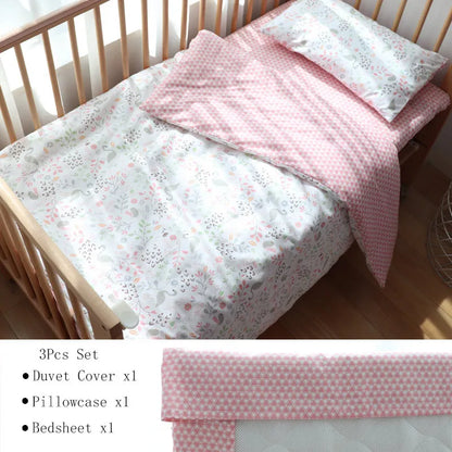3-Piece Cotton Baby Crib Bedding Set Star Pattern