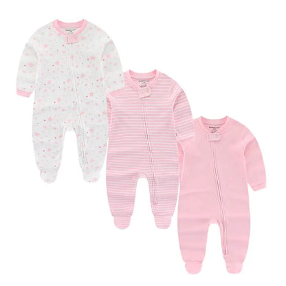 3-Piece Cartoon Cotton Baby Long Sleeve Romper Set
