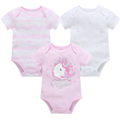 3/6-Piece Cotton Baby Short Sleeve Bodysuit Set