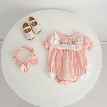 Summer Baby Girl Short Sleeve Triangle Romper Jumpsuit