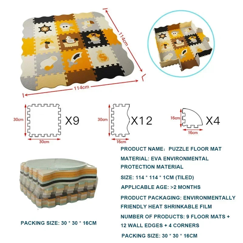 Foam Baby Play Mat with Safety Fence