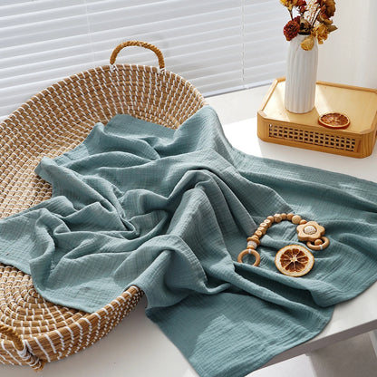 Cotton Muslin Swaddle Blanket Baby Wrap Quilt