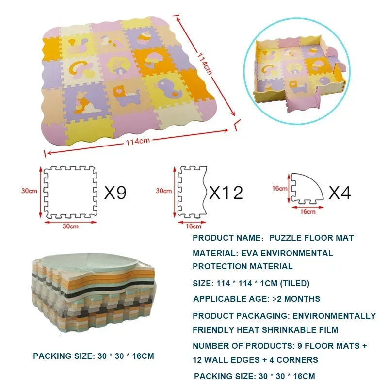 Foam Baby Play Mat with Safety Fence
