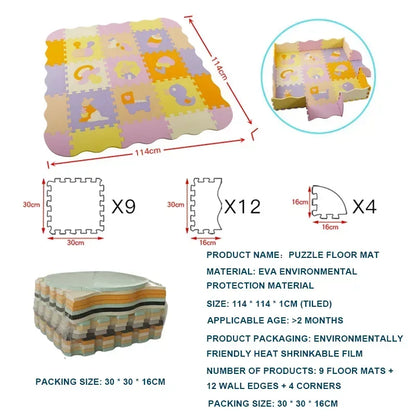 Foam Baby Play Mat with Safety Fence