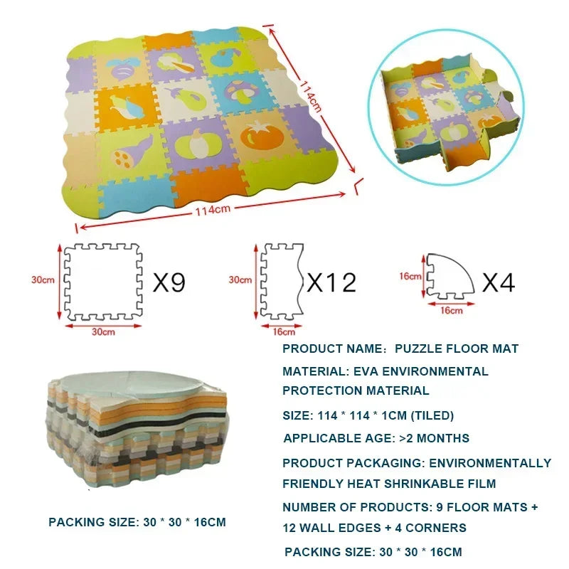 Foam Baby Play Mat with Safety Fence