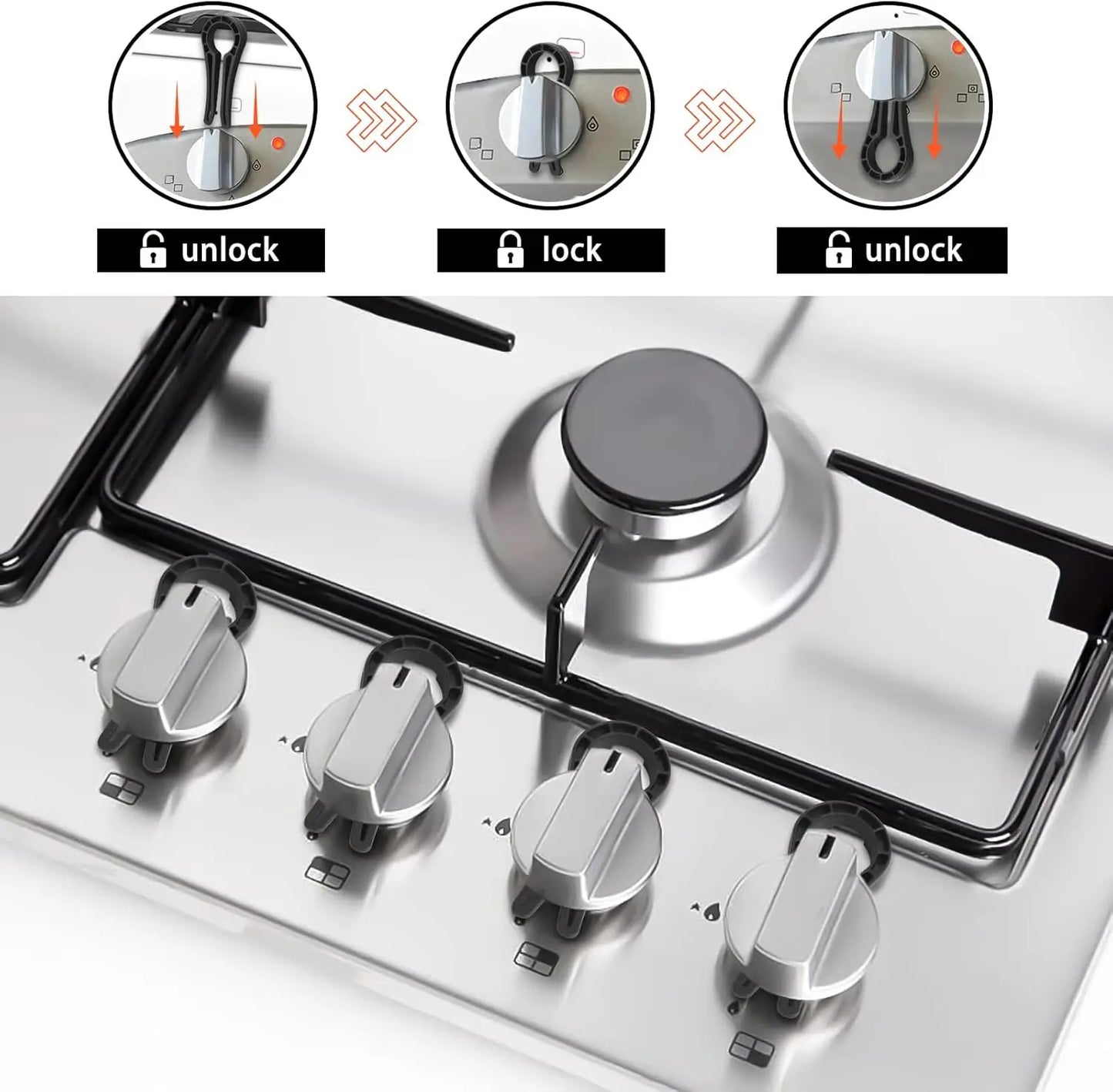 Baby Safety Gas Stove Knob Lock Cover Clip