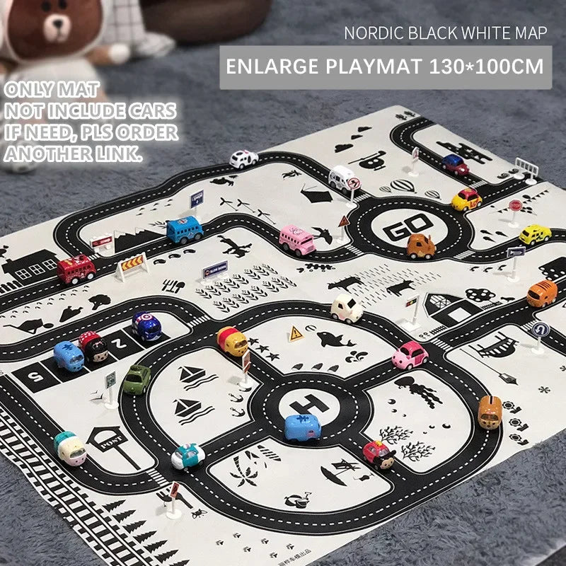 City Traffic Car Park Baby Play Mat Kids Rug