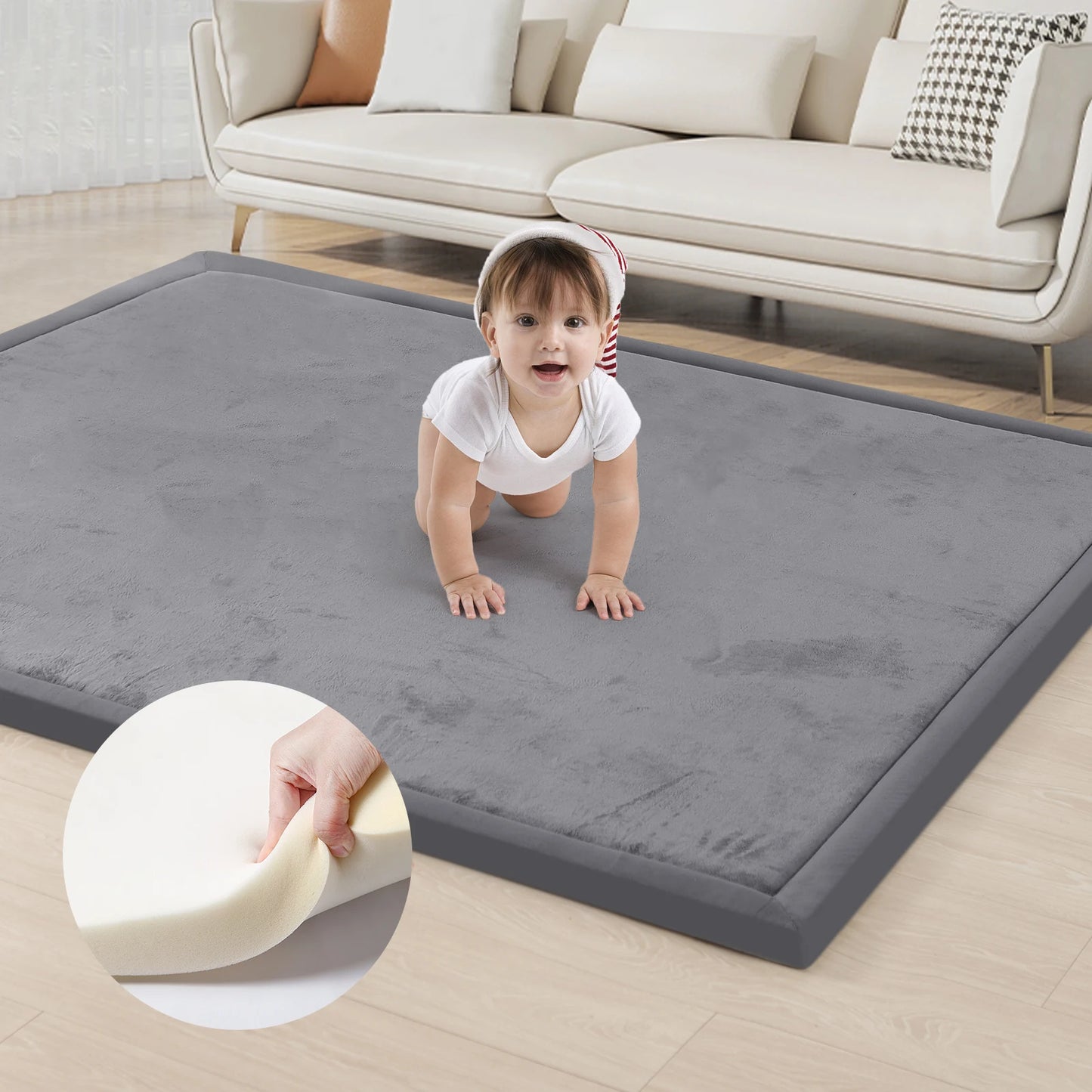2cm Thick Memory Foam Kids Playpen Floor Carpet