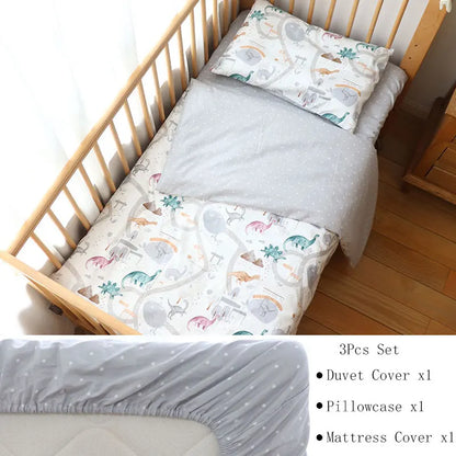 3-Piece Cotton Baby Crib Bedding Set Star Pattern