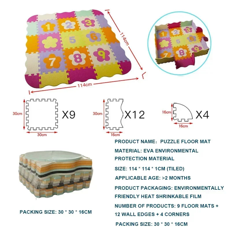 Foam Baby Play Mat with Safety Fence