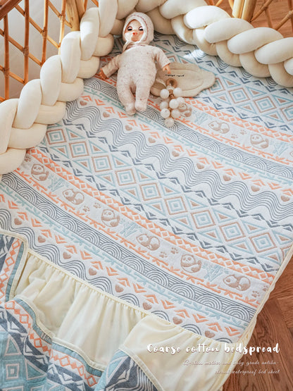 3-Piece Cotton Baby Crib Bedding Set Star Pattern