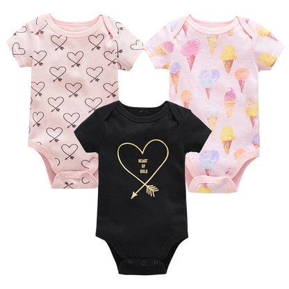 3/6-Piece Cotton Baby Short Sleeve Bodysuit Set