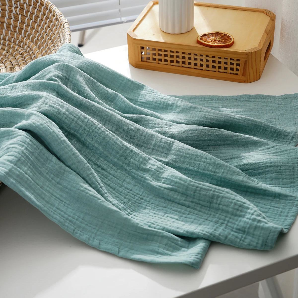 Cotton Muslin Swaddle Blanket Baby Wrap Quilt