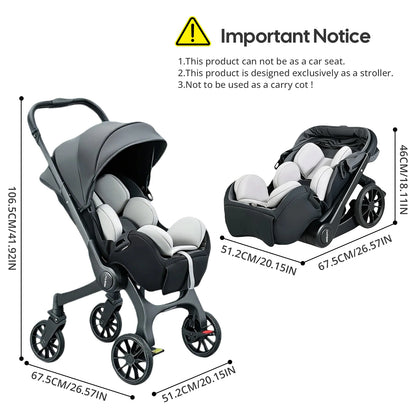 Multi-Functional Foldable Baby Stroller with Adjustable Backrest