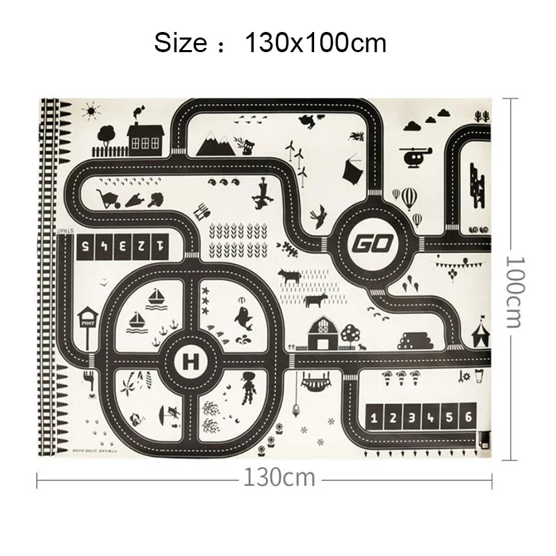 City Traffic Car Park Baby Play Mat Kids Rug
