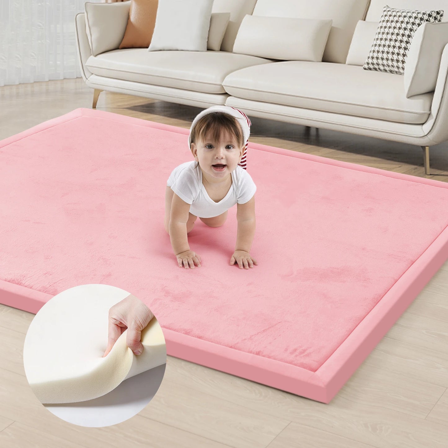 2cm Thick Memory Foam Kids Playpen Floor Carpet
