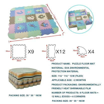 Foam Baby Play Mat with Safety Fence