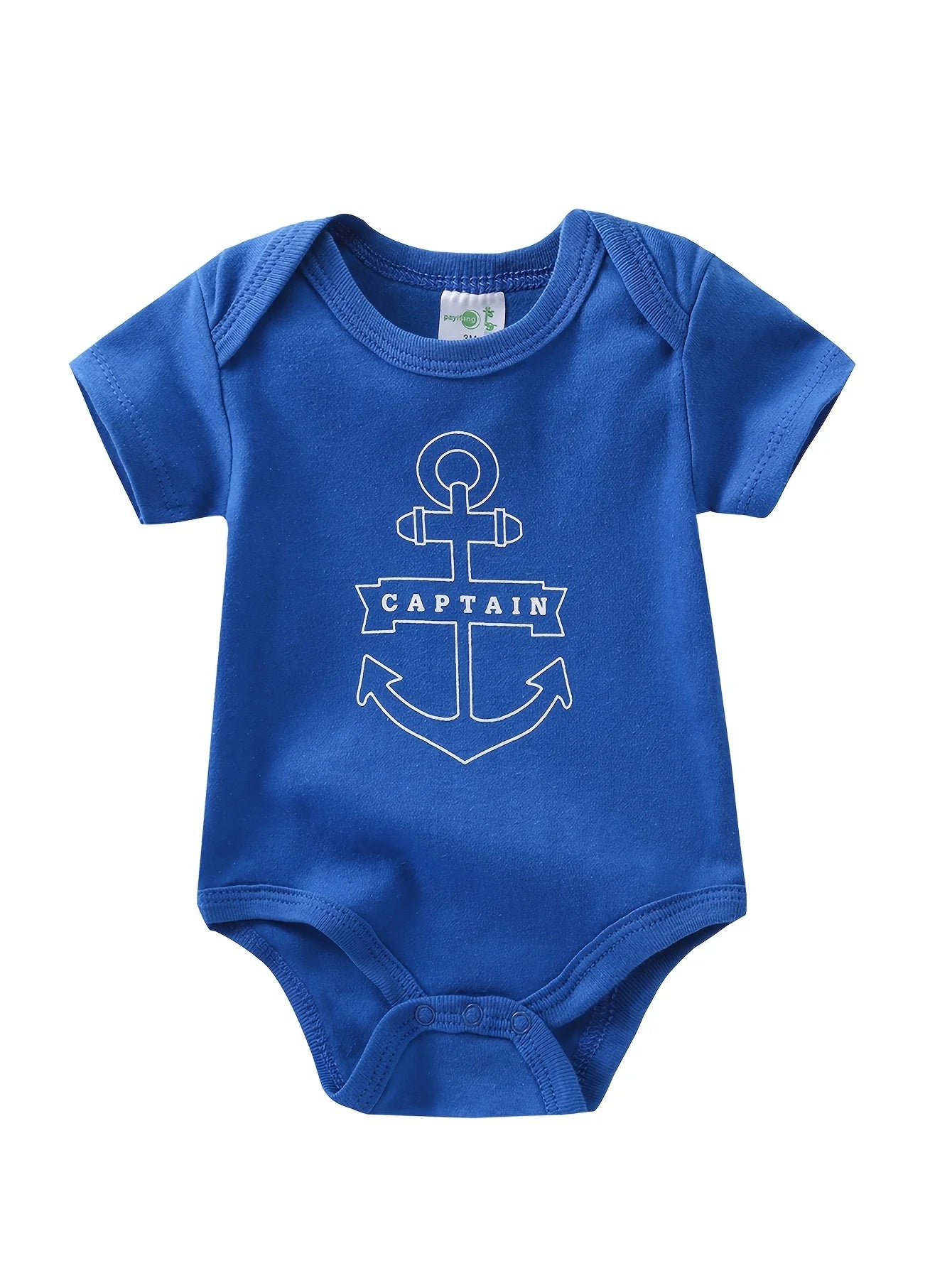 5PCS Baby Boy Sailboat Short Sleeve Romper Set
