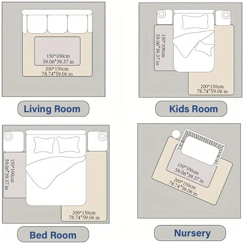 2cm Thick Memory Foam Kids Playpen Floor Carpet
