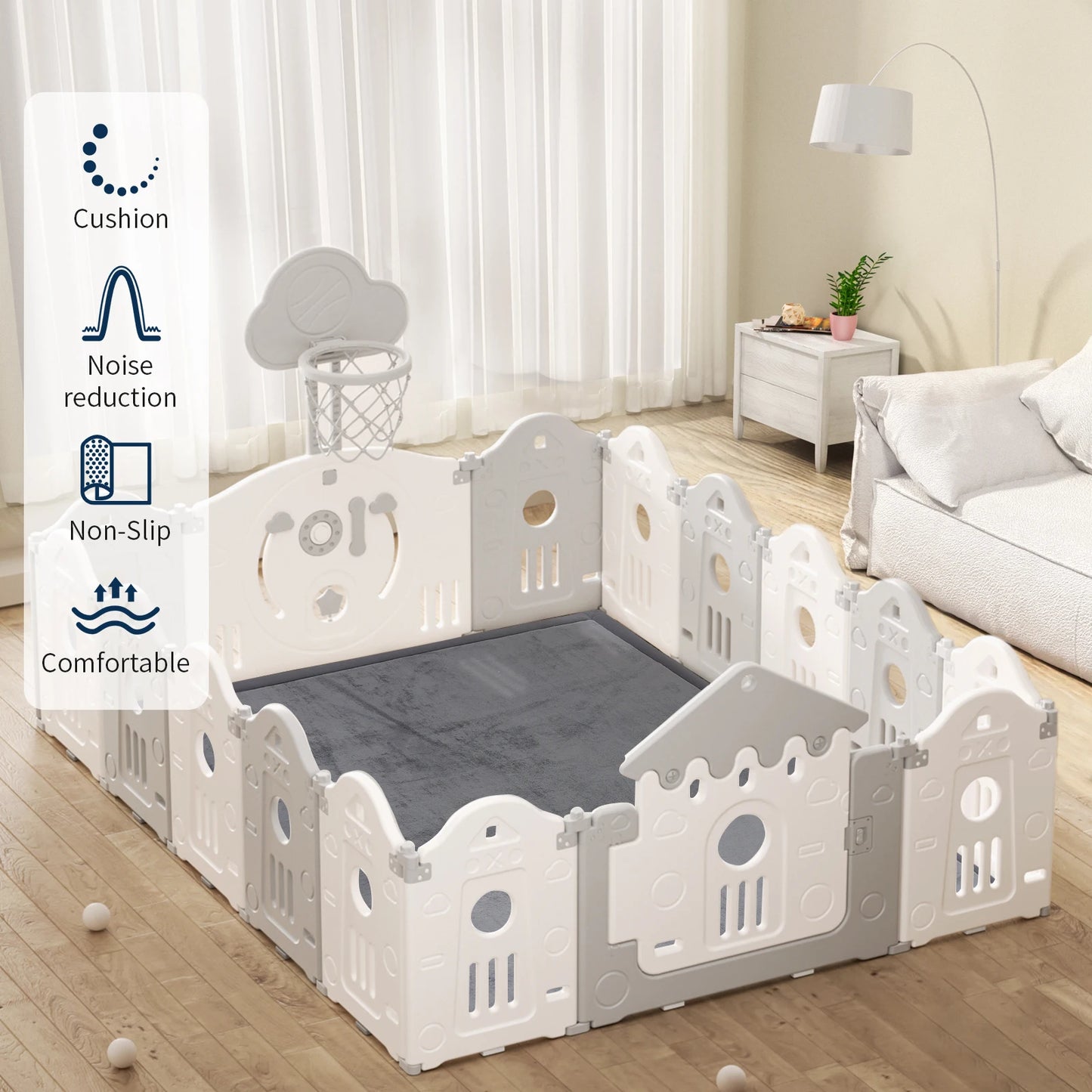 2cm Thick Memory Foam Kids Playpen Floor Carpet