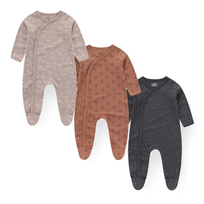 3-Piece Cartoon Cotton Baby Long Sleeve Romper Set