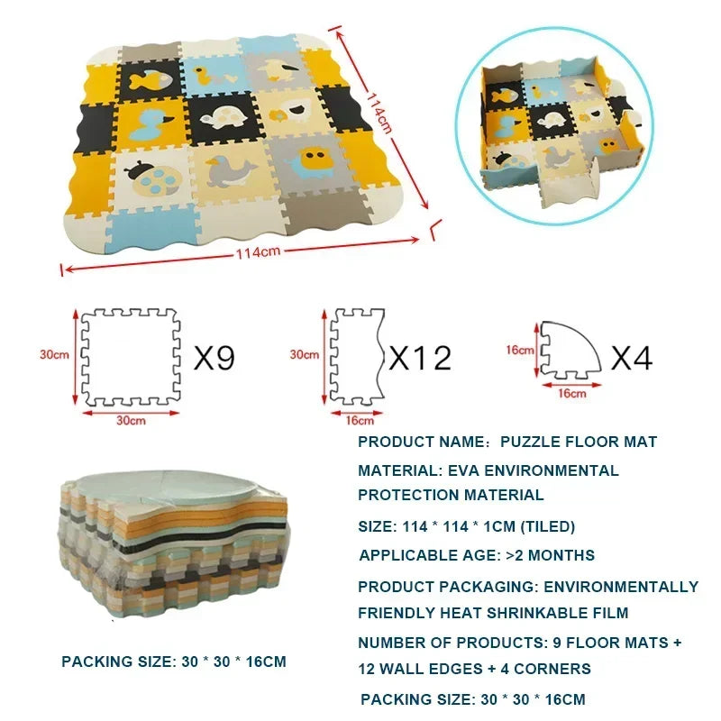 Foam Baby Play Mat with Safety Fence