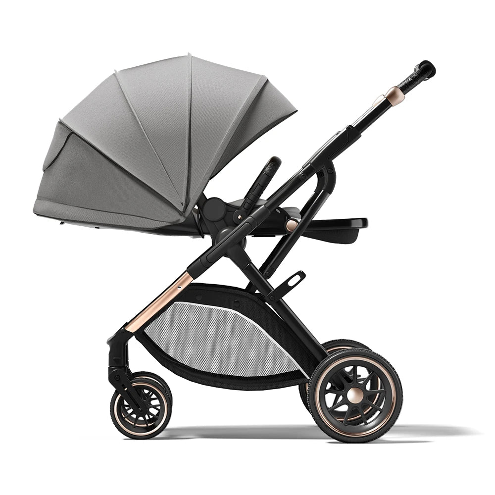 Convertible High Landscape Baby Stroller with Reversible Seat