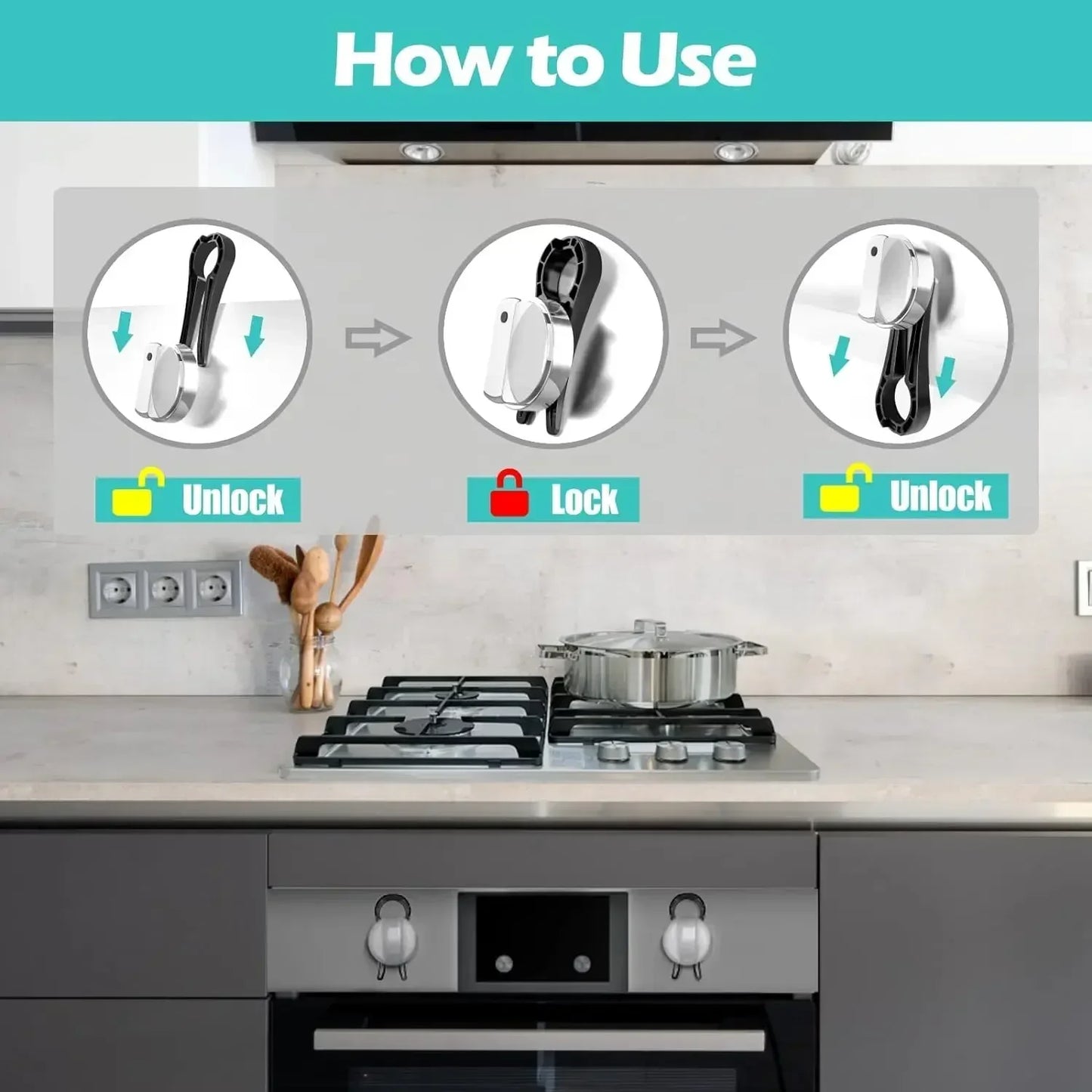 Baby Safety Gas Stove Knob Lock Cover Clip