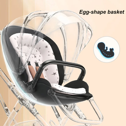 Convertible High Landscape Baby Stroller with Reversible Seat