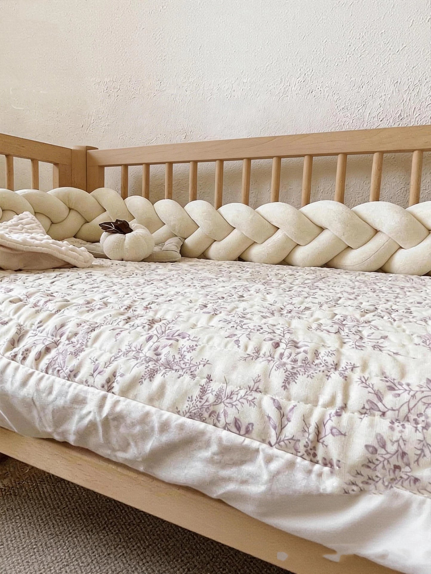 Korean Style Quilted Baby Crib Fitted Mattress Pad