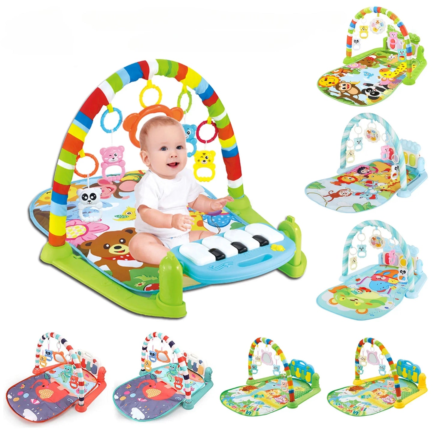 5-in-1 Baby Gym Play Mat with Colorful Toys