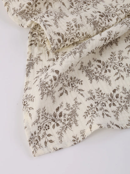 3PCS Boho Floral Muslin Baby Receiving Swaddle Blanket Set
