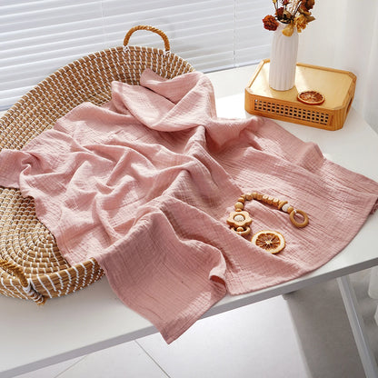Cotton Muslin Swaddle Blanket Baby Wrap Quilt