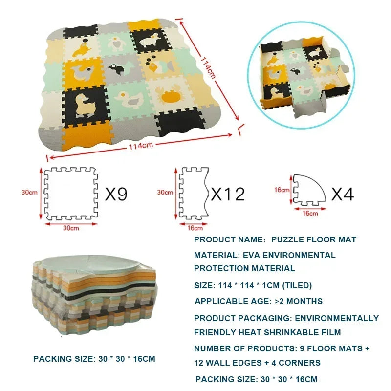 Foam Baby Play Mat with Safety Fence