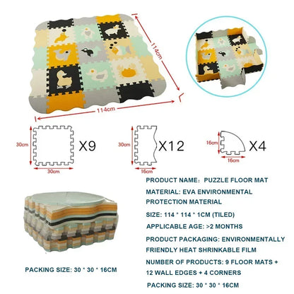 Foam Baby Play Mat with Safety Fence