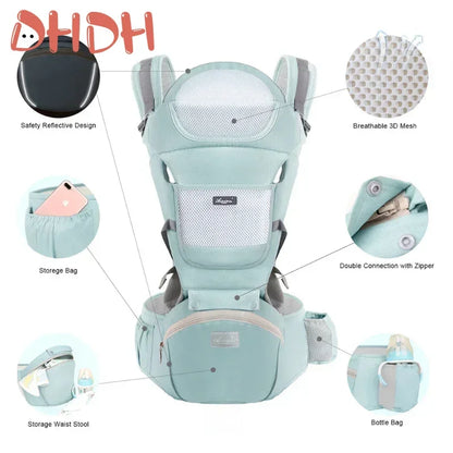 Adjustable Ergonomic Baby Carrier with Multifunctional Waist Stool