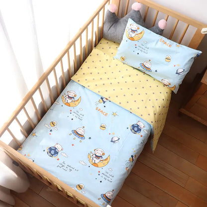 3-Piece Cotton Baby Crib Bedding Set Star Pattern