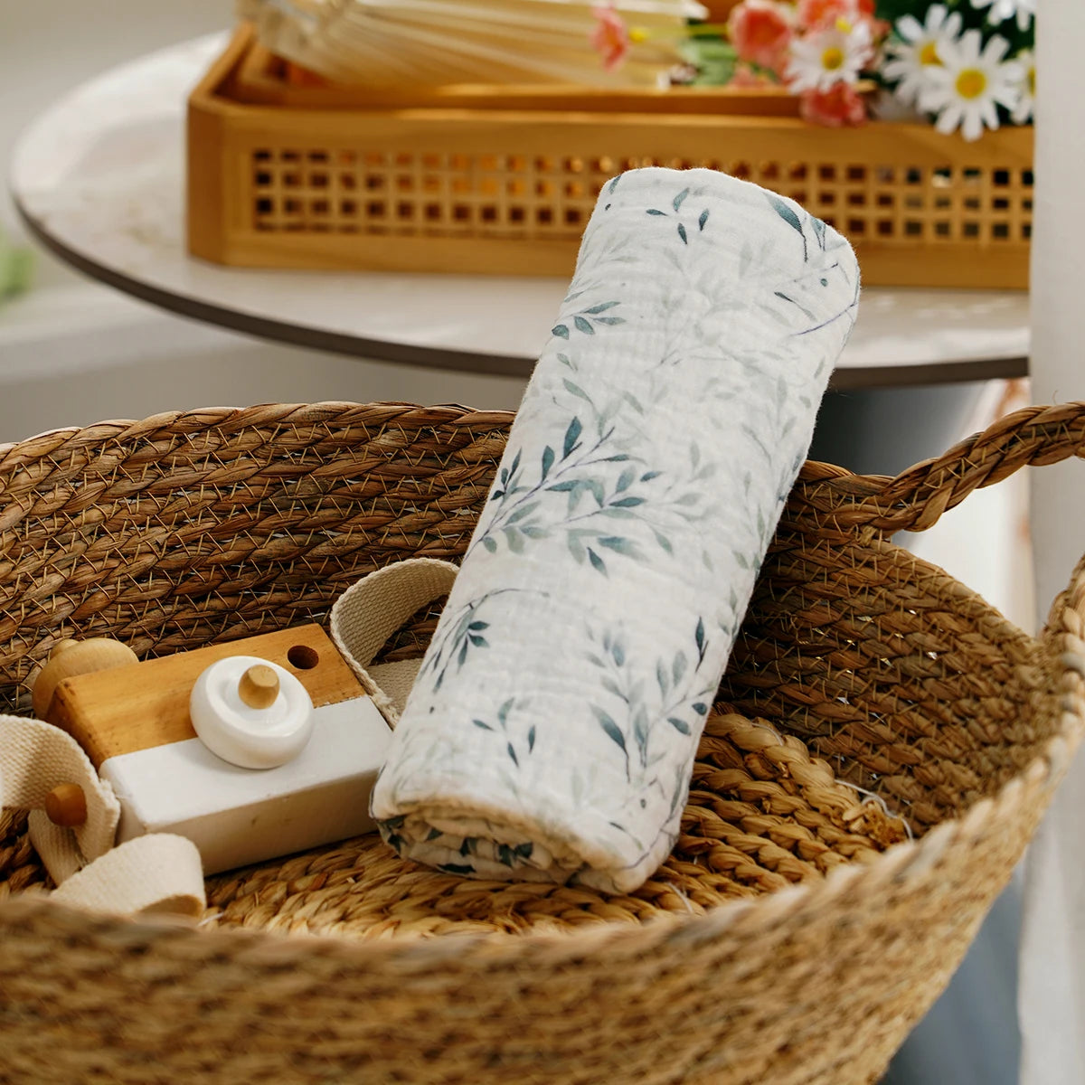 Cotton Muslin Swaddle Blanket Baby Wrap Quilt