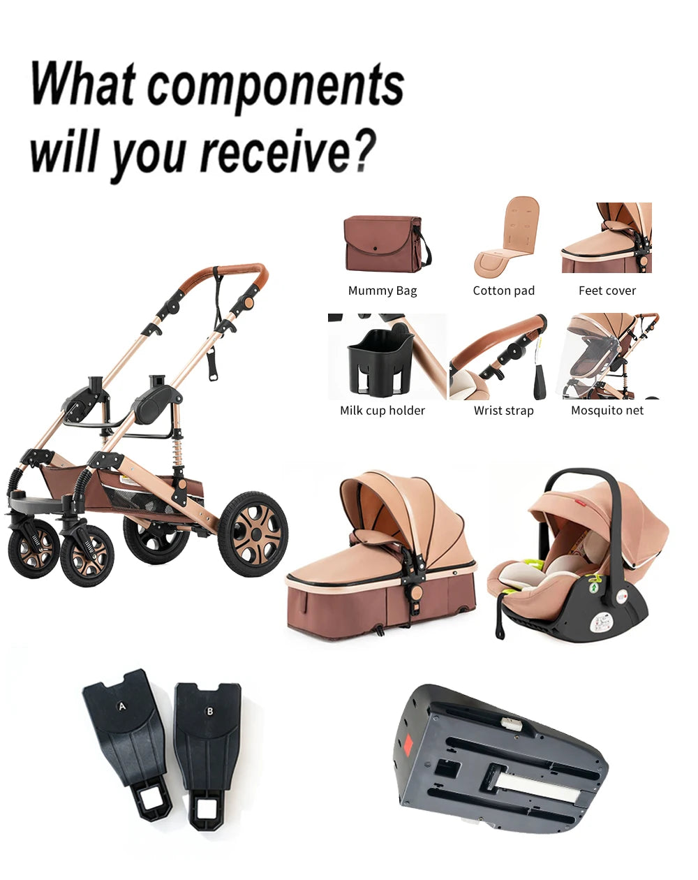 Baby Stroller Travel System with Car Seat Combo