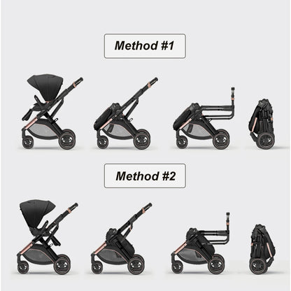 Convertible High Landscape Baby Stroller with Reversible Seat