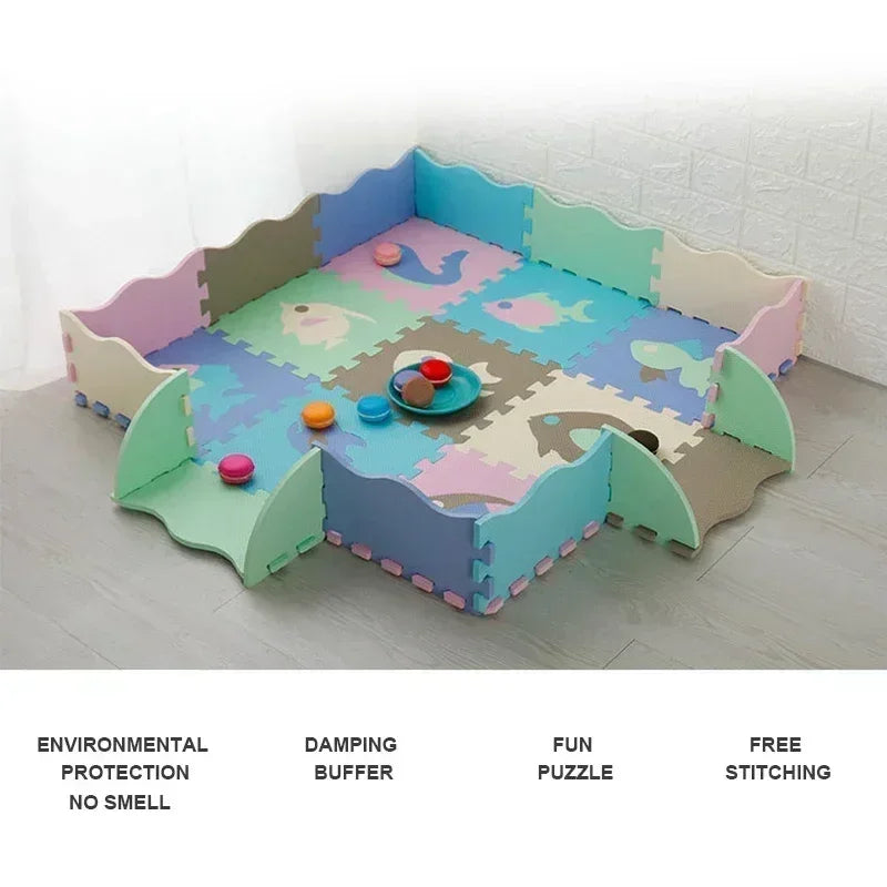 Foam Baby Play Mat with Safety Fence