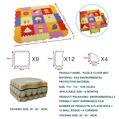 Foam Baby Play Mat with Safety Fence