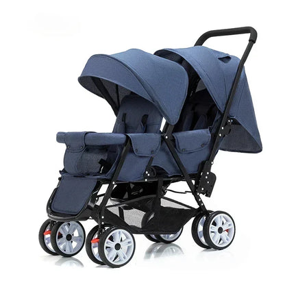 Twin Double Baby Stroller with Front Rear Seats
