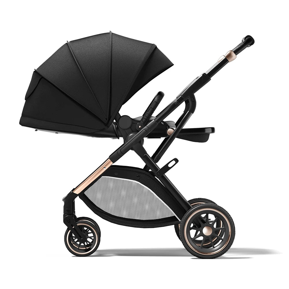Convertible High Landscape Baby Stroller with Reversible Seat