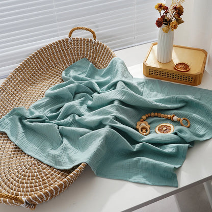 Cotton Muslin Swaddle Blanket Baby Wrap Quilt