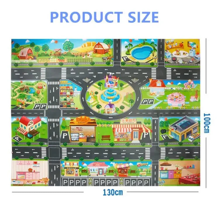 City Traffic Car Park Baby Play Mat Kids Rug