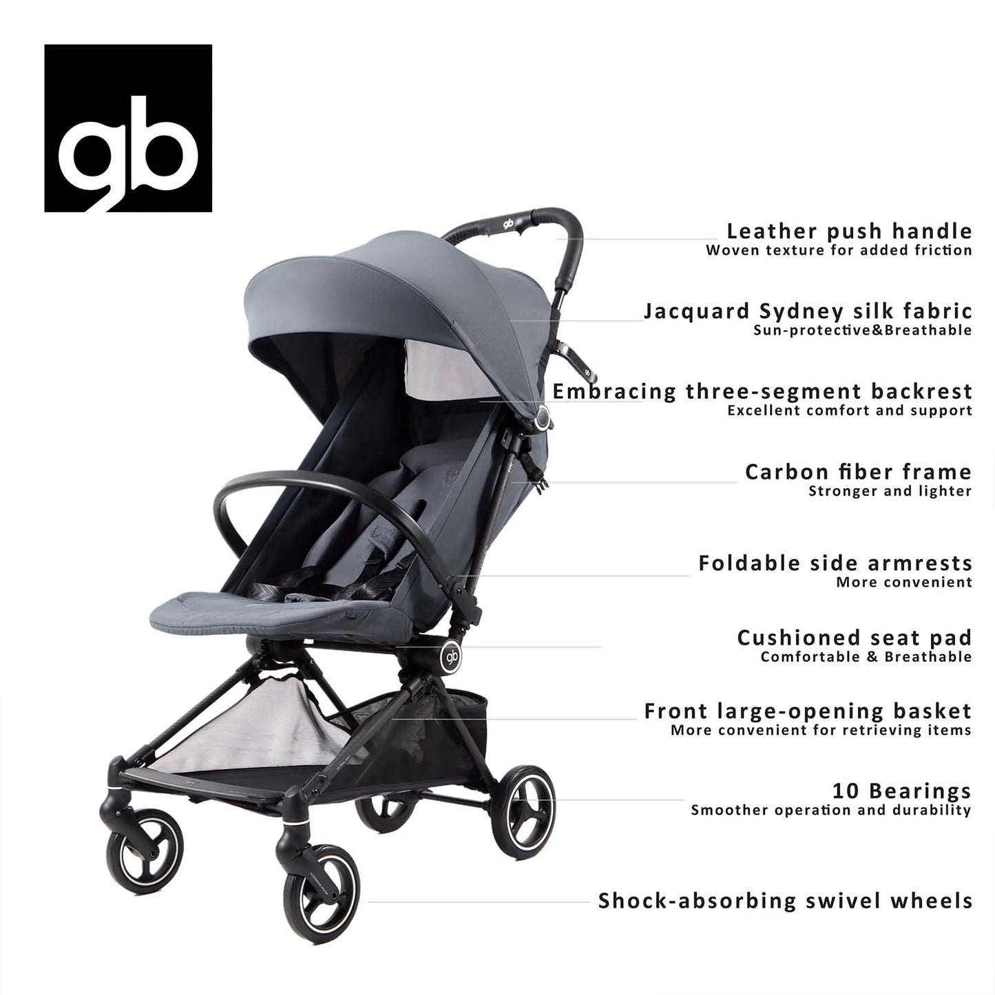 Carbon Fiber Ultra-Lightweight Travel Baby Stroller