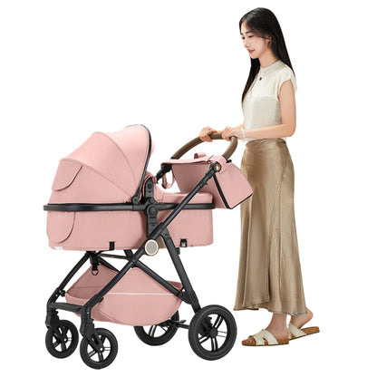 2-in-1 High Landscape Baby Stroller with Canopy